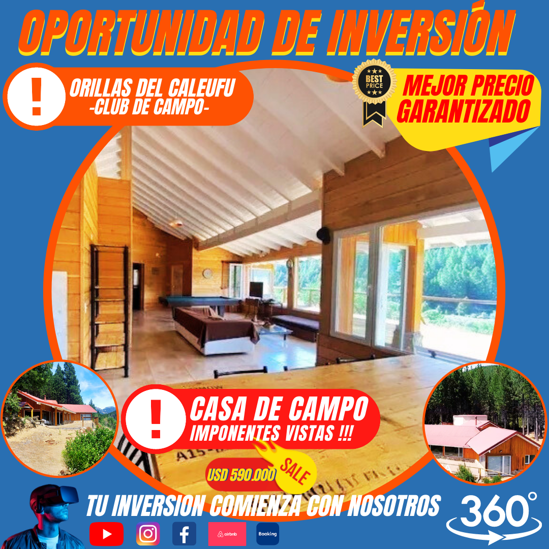 casa en venta en lago meliquina, san martin de los andes